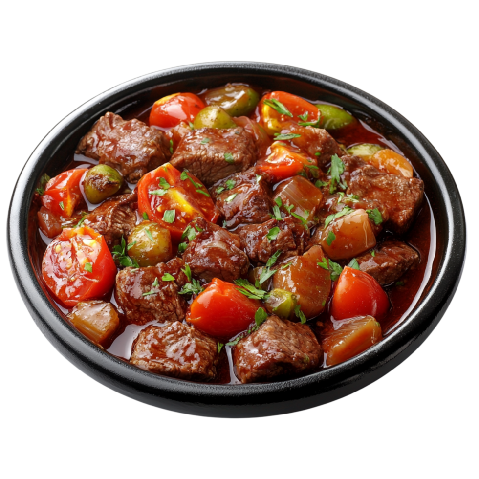 Hearty Stew with Meat and Vegetables in a Bowl png