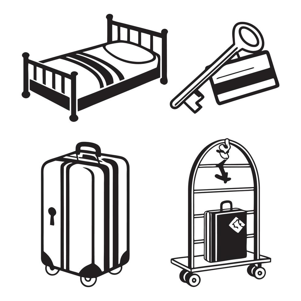 Hotel Icons Bed vector