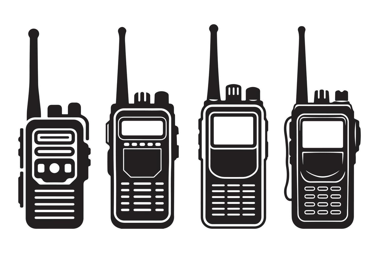 Illustration of Two Portable Two-Way Radios vector