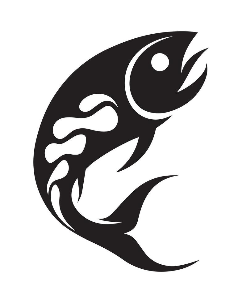 Abstract Tribal Fish Design for Tattoo or Graphic vector
