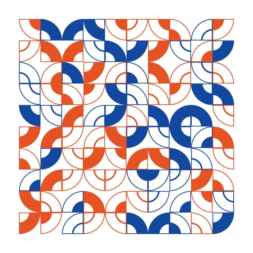 Geometric Pattern in Blue and Orange Colors vector