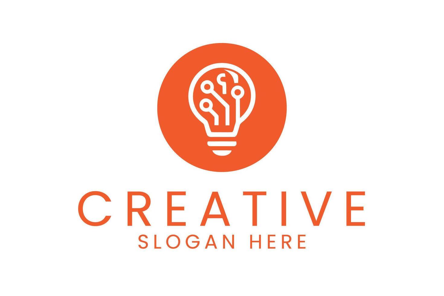 Innovative Digital Idea Bulb Technology Logo Design Icon White Clean Smart Power vector