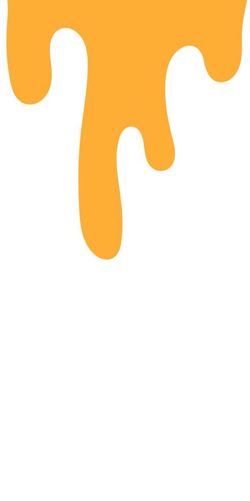 melted honey on white background. flowing honey illustration for label or packaging design. abstract honey dripping pattern. dripping yellow paint. wavy liquid corner. melting slime. vector