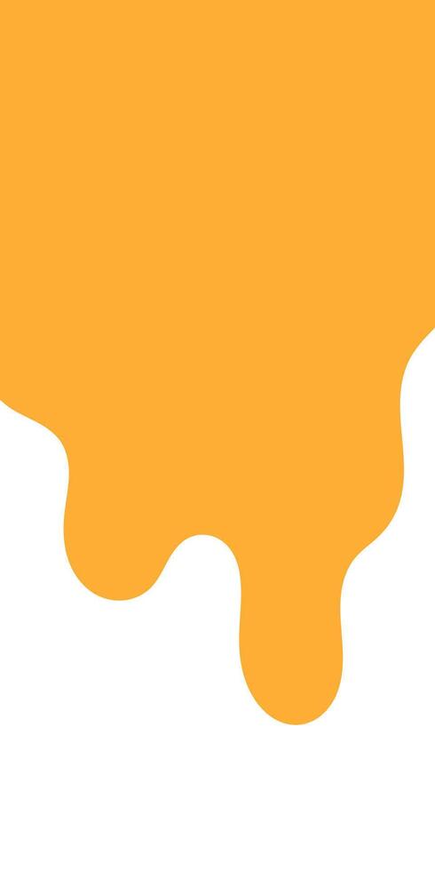 melted honey on white background. flowing honey illustration for label or packaging design. abstract honey dripping pattern. wavy liquid corner. dripping yellow paint. melting slime. vector