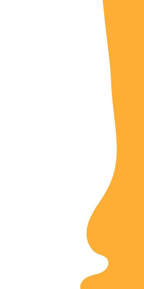 melted honey on white background. flowing honey illustration for label or packaging design. wavy liquid corner. abstract honey dripping pattern. melting slime. dripping yellow paint. vector