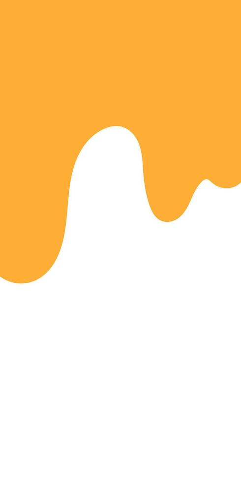melted honey on white background. flowing honey illustration for label or packaging design. wavy liquid corner. abstract honey dripping pattern. dripping yellow paint. melting slime. vector