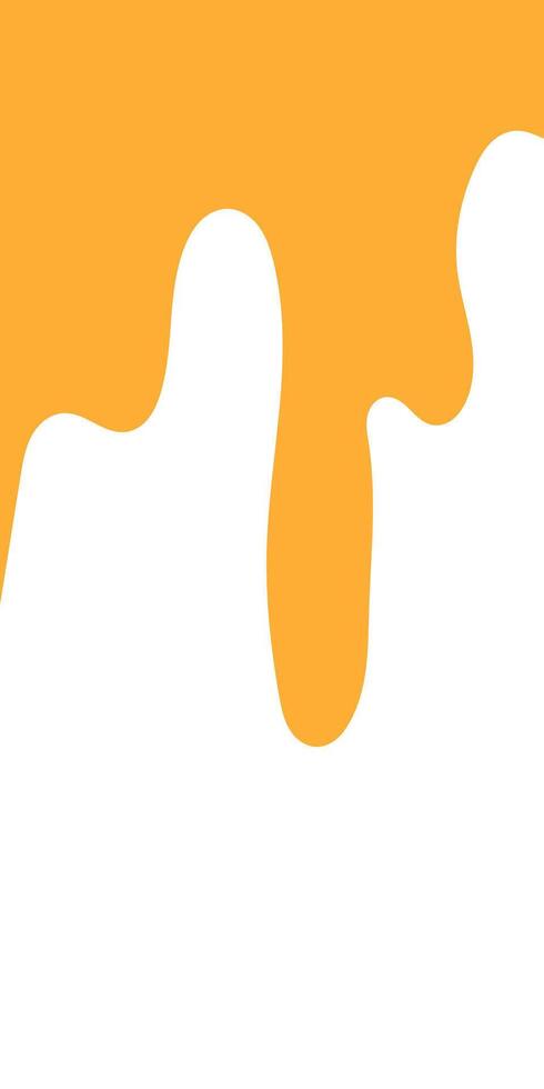 melted honey on white background. flowing honey illustration for label or packaging design. abstract honey dripping pattern. melting slime. dripping yellow paint. wavy liquid corner. vector