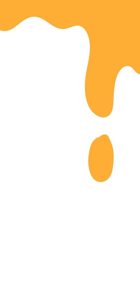 melted honey on white background. flowing honey illustration for label or packaging design. dripping yellow paint. melting slime. abstract honey dripping pattern. wavy liquid corner. vector