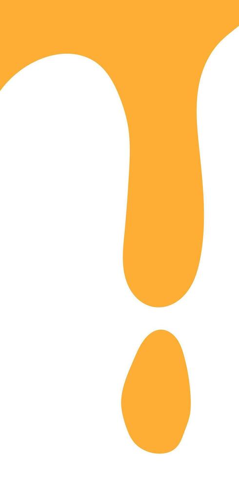 melted honey on white background. flowing honey illustration for label or packaging design. melting slime. wavy liquid corner. abstract honey dripping pattern. dripping yellow paint. vector