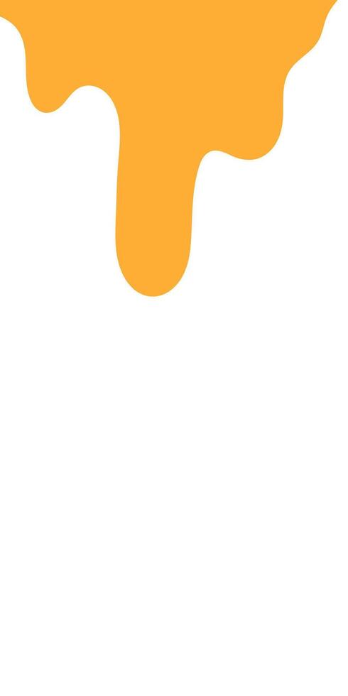 melted honey on white background. flowing honey illustration for label or packaging design. melting slime. abstract honey dripping pattern. dripping yellow paint. wavy liquid corner. vector