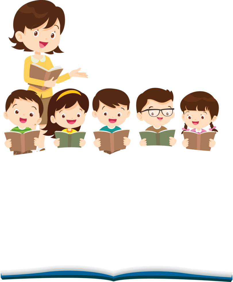 Children are studying happily. png