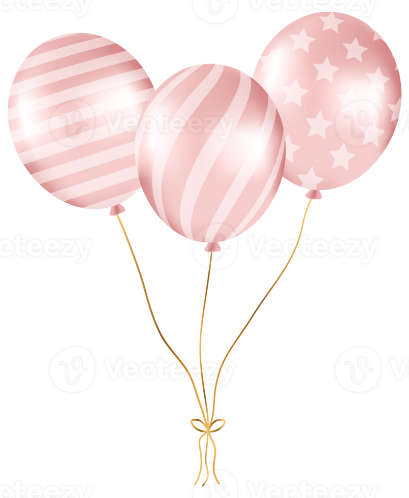 Bunch of Pearl Balloons in Rose Tones png