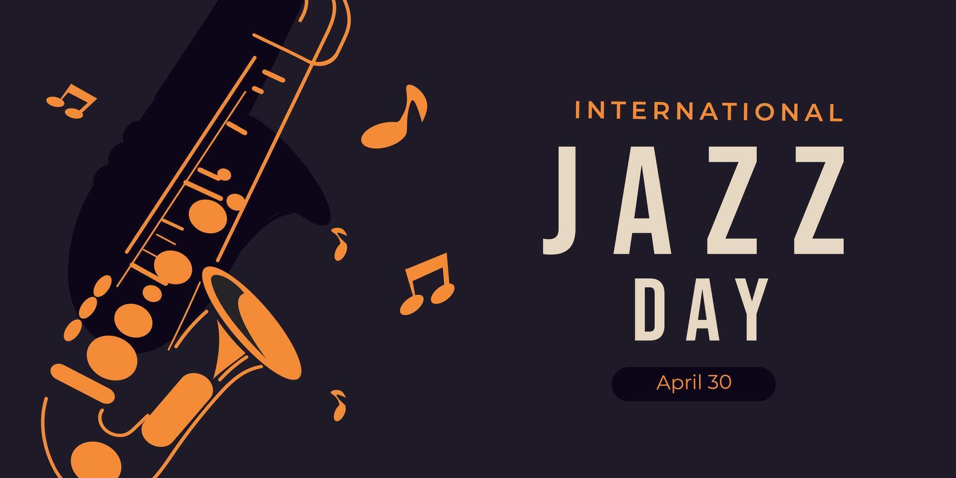 International Jazz Day celebration. Flat World Jazz Day background design. April 30. Illustration for card, poster, banner, flyer, greeting, invitation, and event. vector