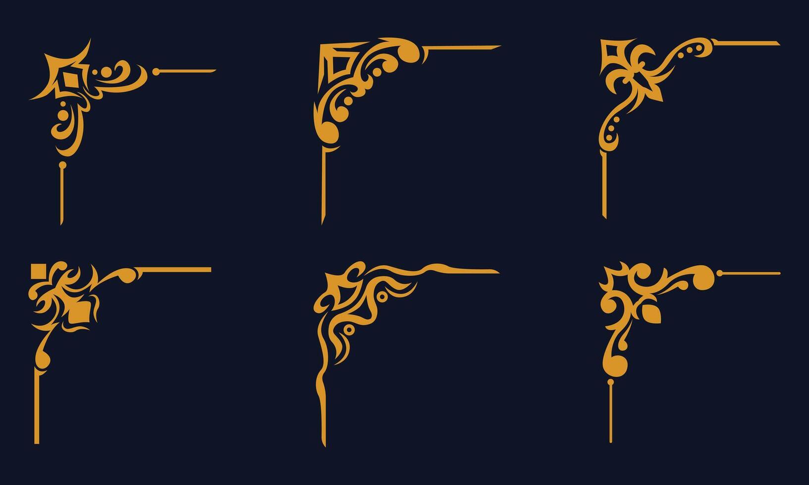 Luxury gold vintage corner divider set vector