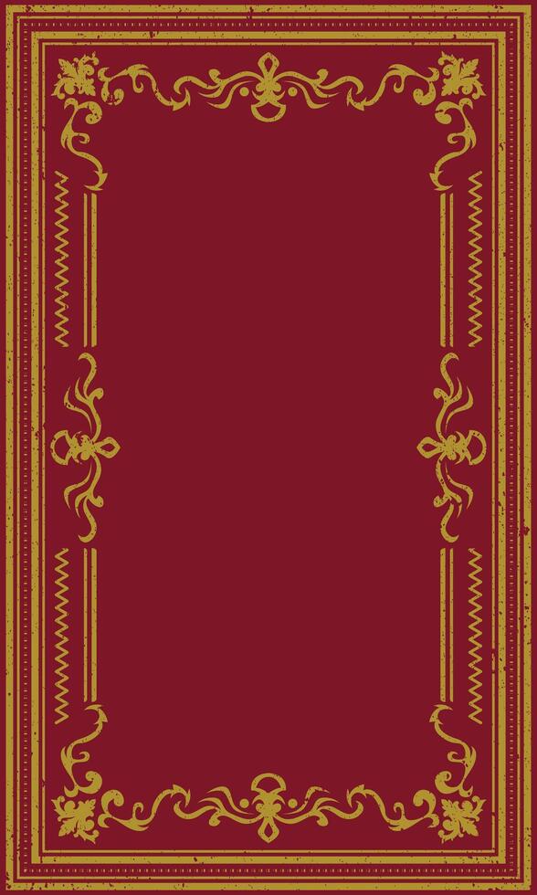 Abstract red and gold vintage decorative invitation cover vector