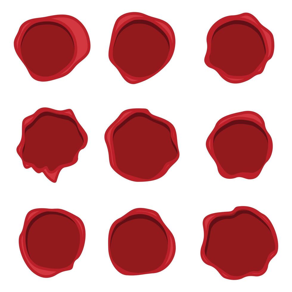 Different collection of red wax stamps vector