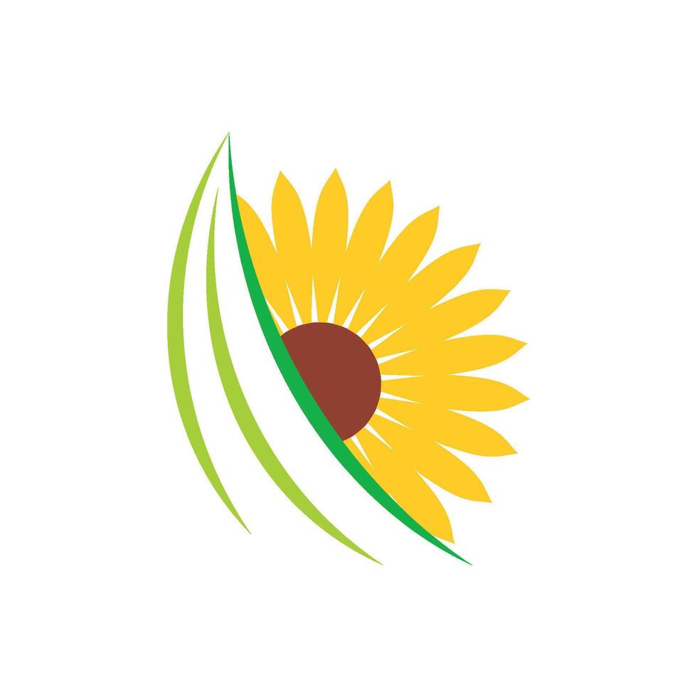 Abstract Swoosh Decorative Sunflower Logo Template vector