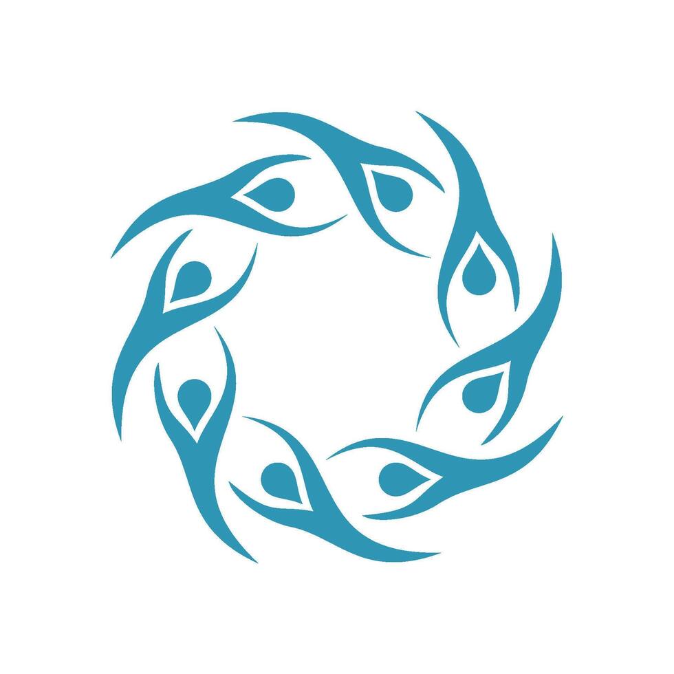 Human Figure Circular Decorative Logo Template vector