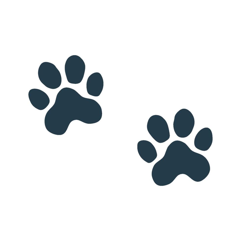 Simple Two Paw Print Icon Logo Template Illustration Design. EPS 10. vector