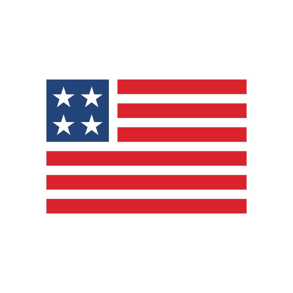 Simple American Flag Icon Logo Template Illustration Design. EPS 10. vector