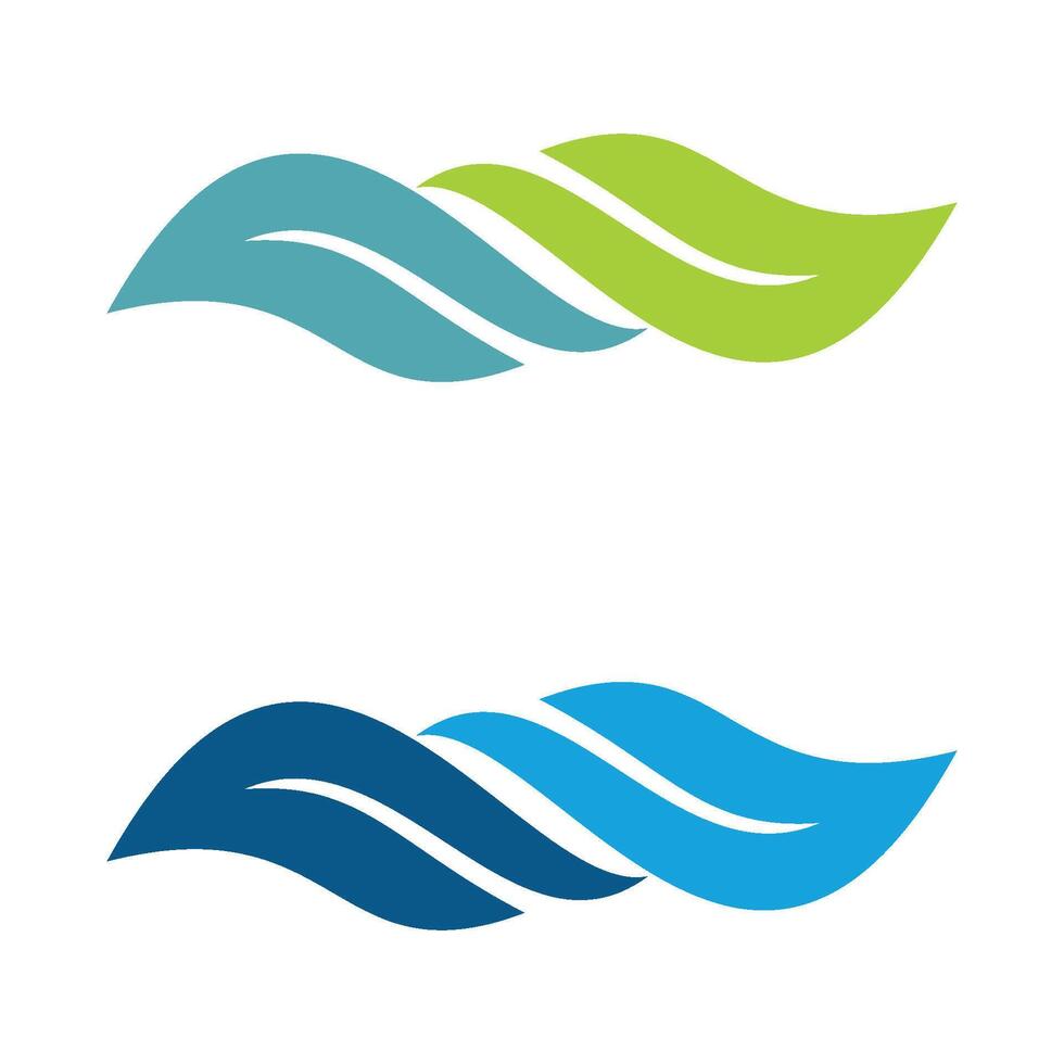 Set Wave Leaf Decorative Swoosh Logo Template vector