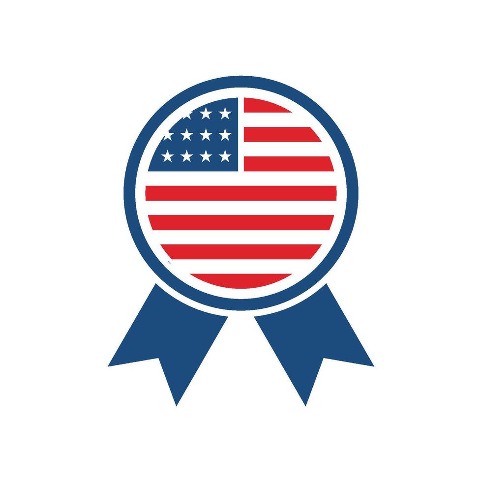 Ribbon Banner - July 4th American Independence Day Icon Logo Template Illustration Design. EPS 10. vector