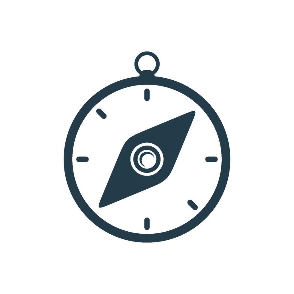 Glyph Compass Icon Logo Template Illustration Design. EPS 10. vector