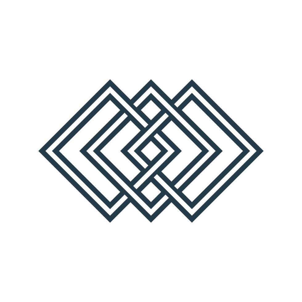 Line Art Square Line Geometric Icon Logo Template Illustration Design. EPS 10. vector
