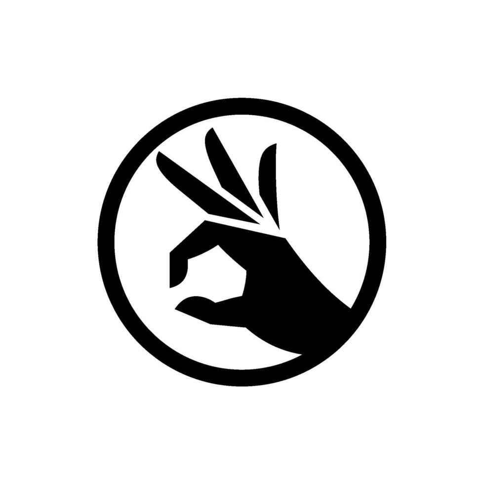 Circle Okay Hand Gesture Logo Template vector