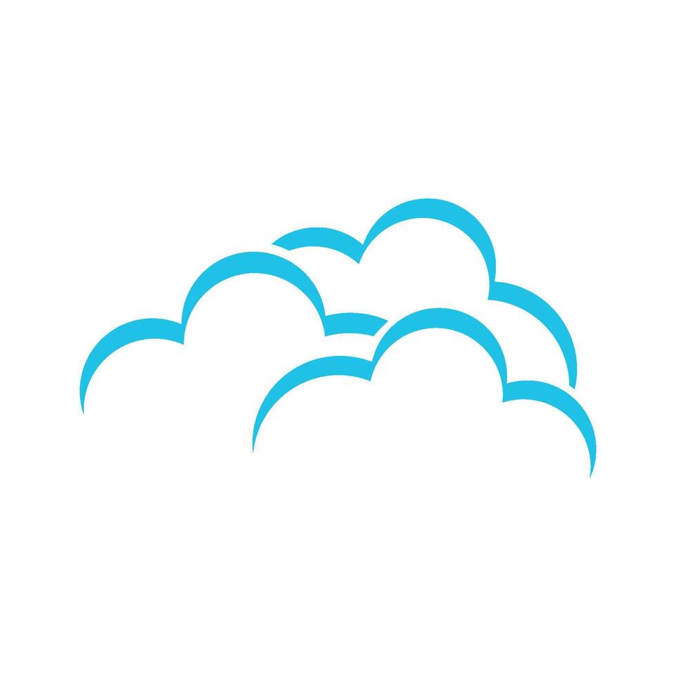 Blue Line Cloud Icon Logo Template Illustration Design. EPS 10. vector