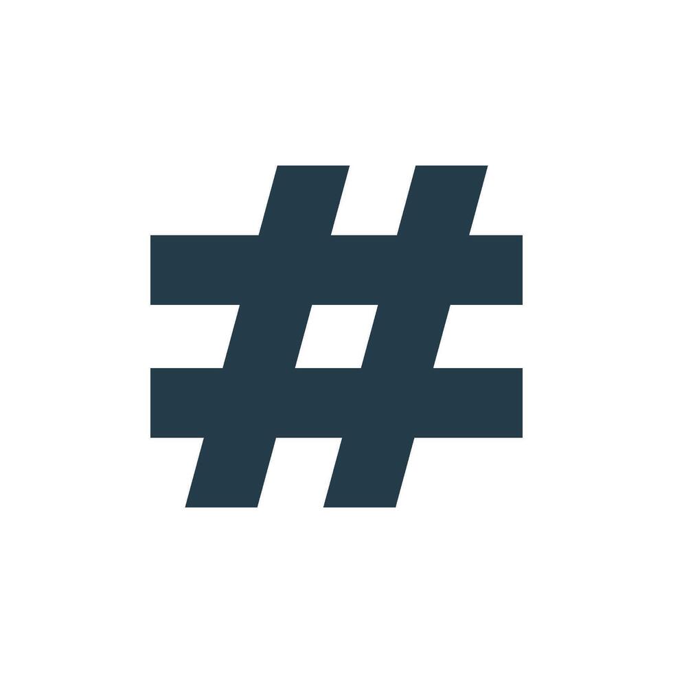 Glyph Simple Hashtag Icon Logo Template Illustration Design. EPS 10. vector