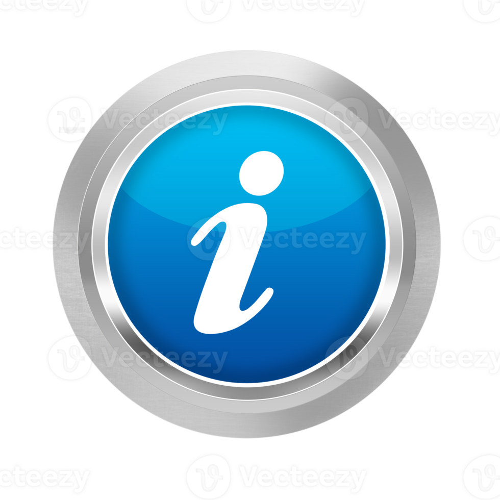white information symbol on metallic 3d circle png