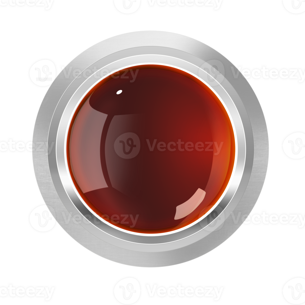 Glassy metallic 3D button png