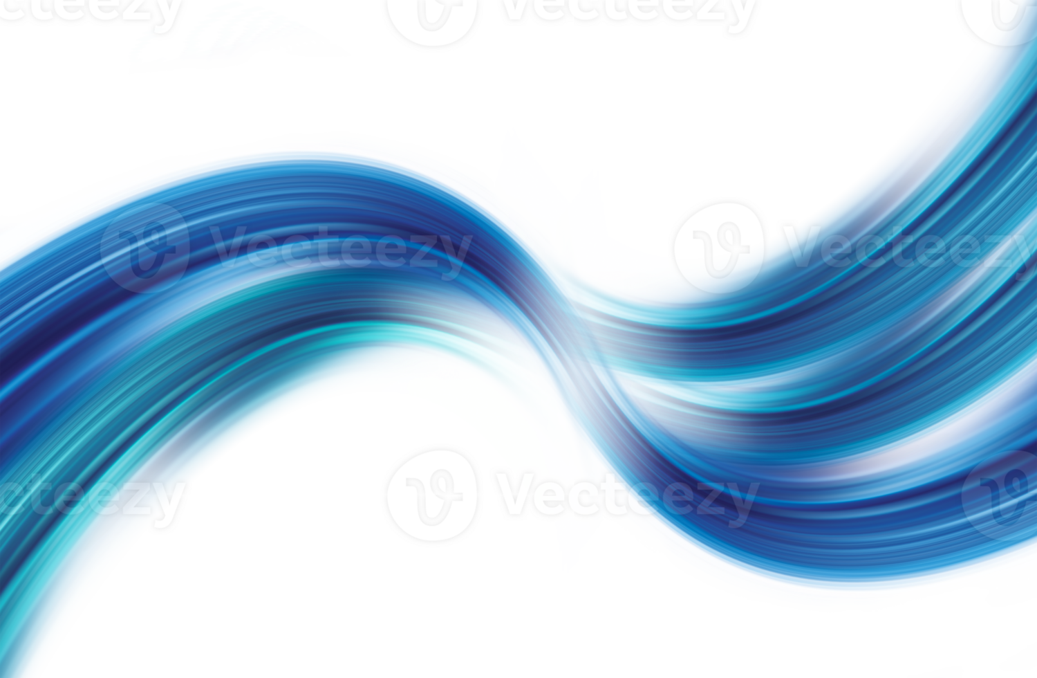 Waving bue curves isolate on transparent background png