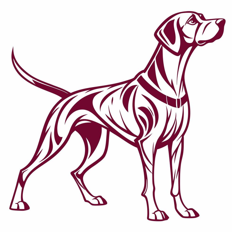Illustration of a black silhouette dog on white background. Icon dog vector