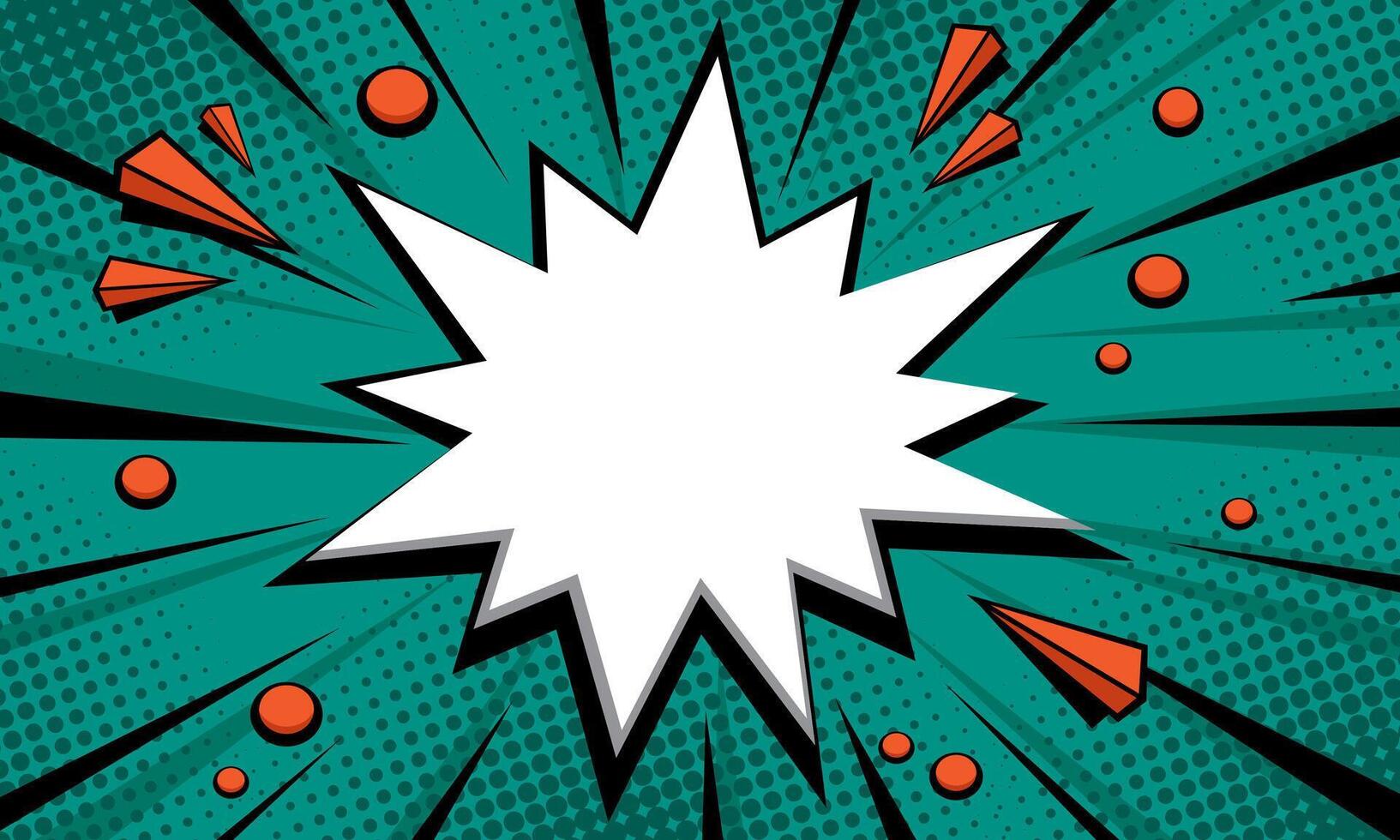 Blank comic cartoon green background with thunder lightning. empty dialog background thunder lightning. Comic background cartoon style. illustration vector