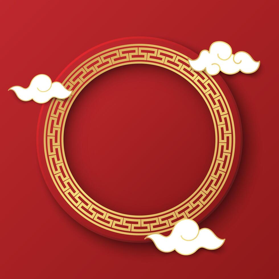 Chinese background, decorative classic festive red background illustration vector