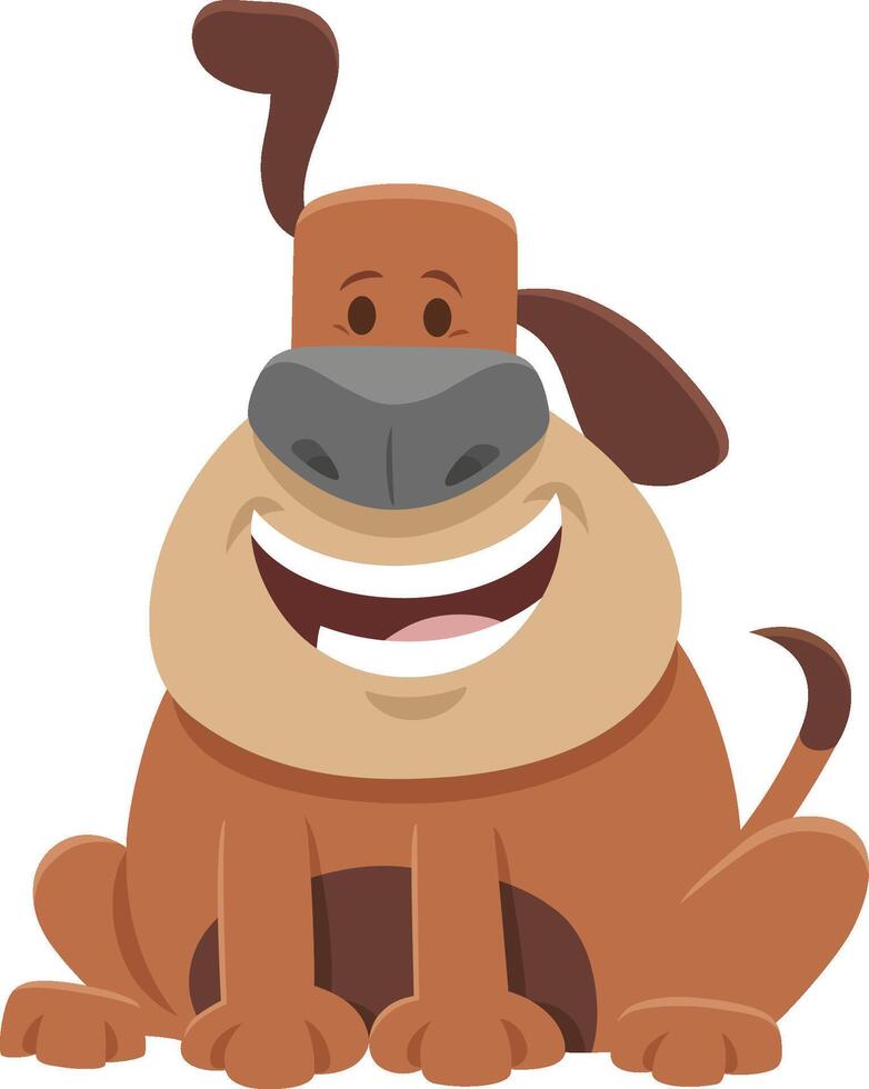 cartoon brown spotted dog animal character vector