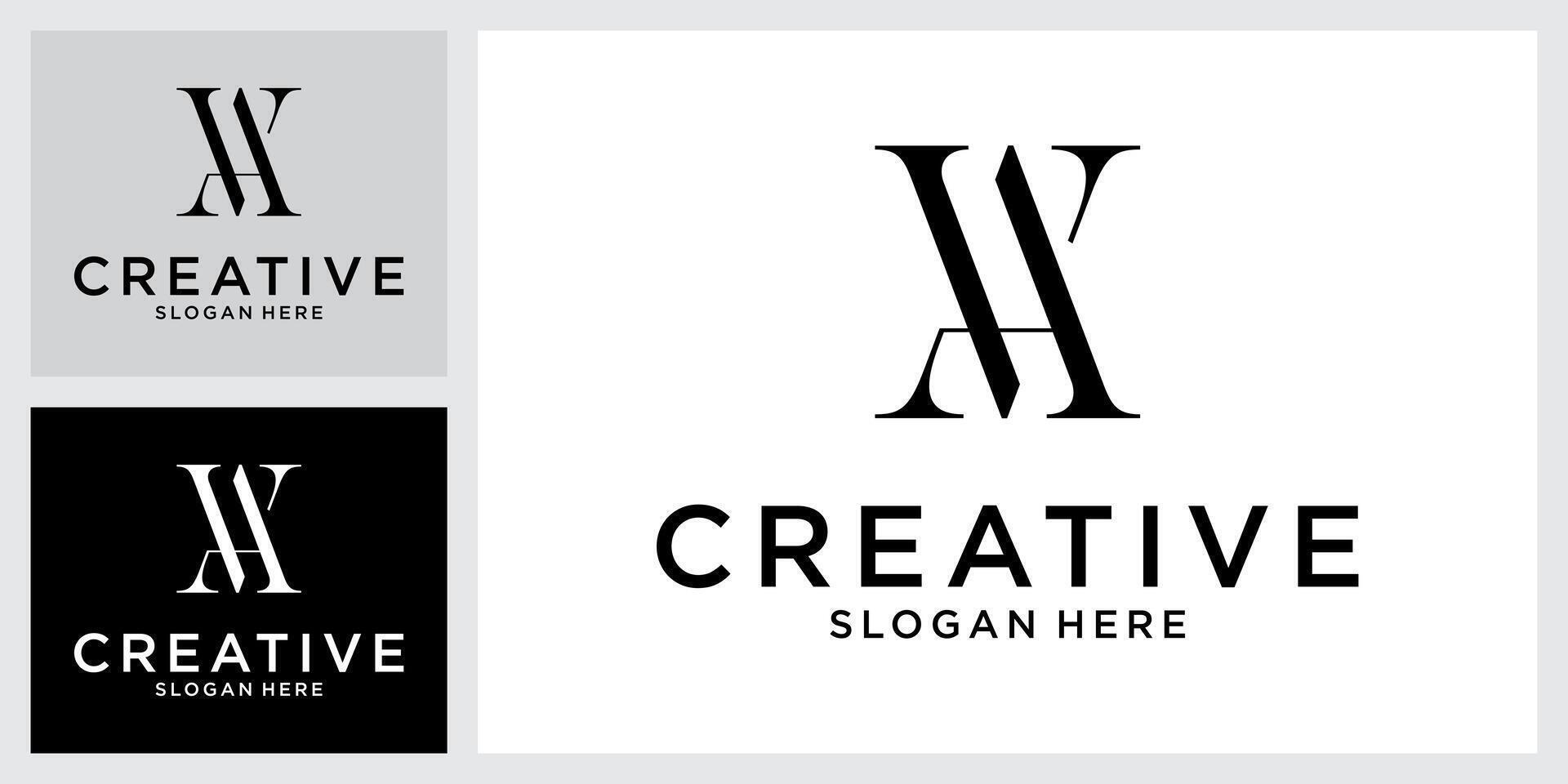 Initial VA or AV letter logo design templat vector