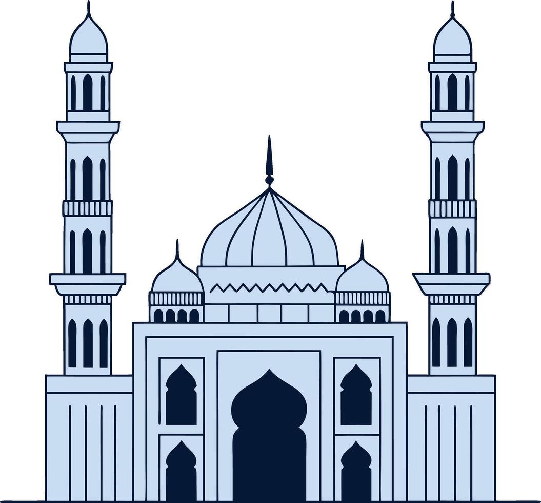 Mosque on white background. vector