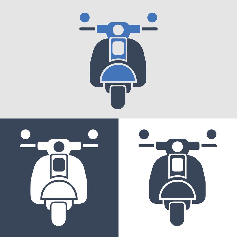 Scooter front view Icon vector