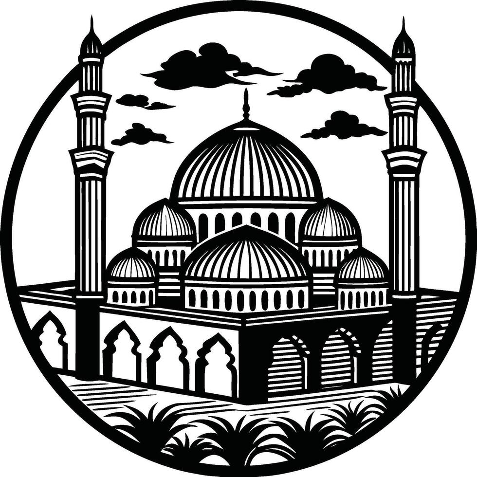 Mosque illustration on white background. vector