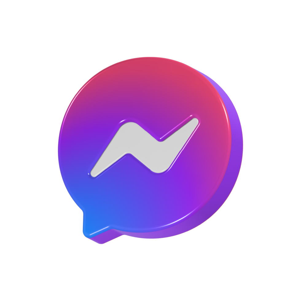 Facebook messenger application 3d icon png