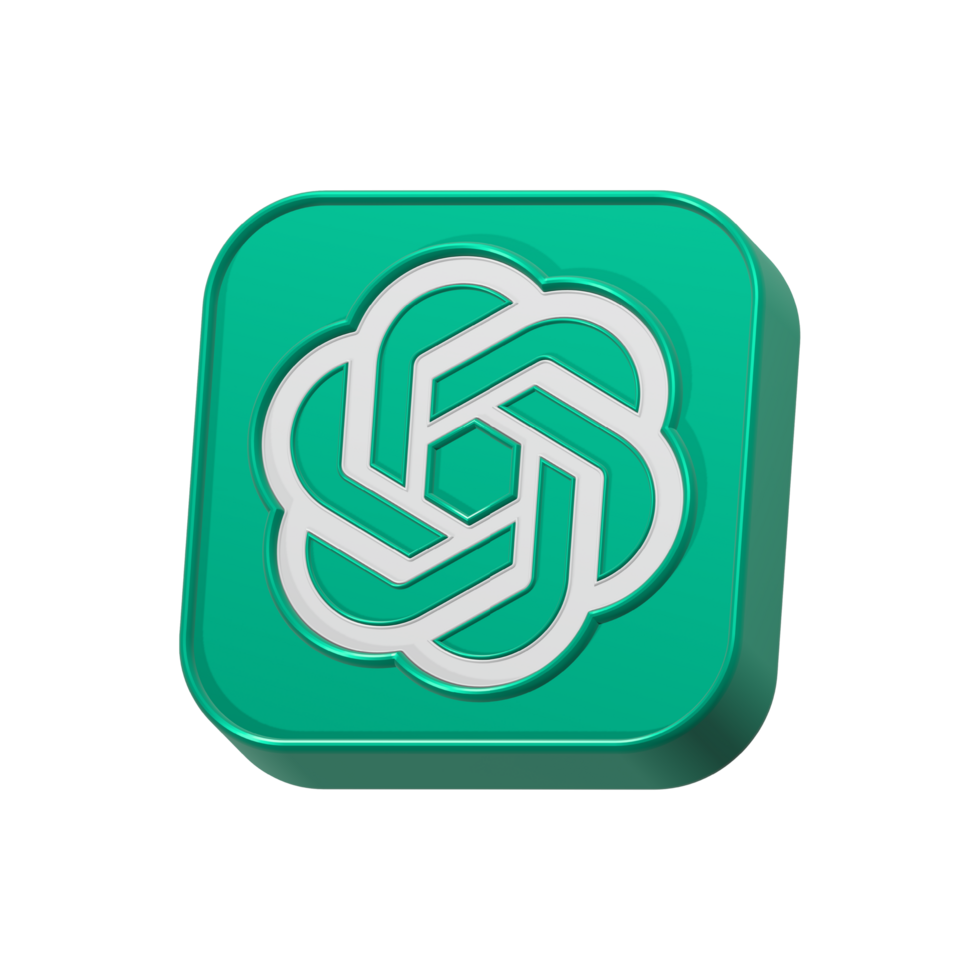 chatgpt open ai logo 3d rendering png
