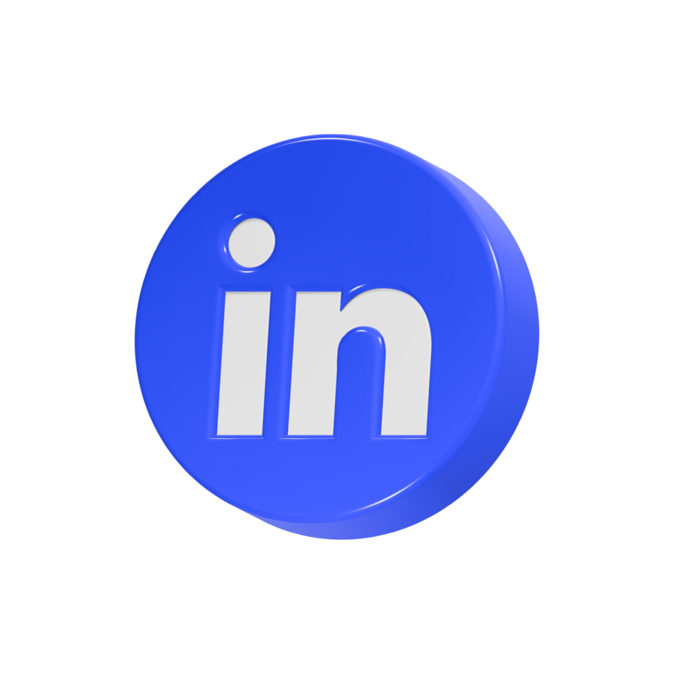 linkedin social platform button 3d icon png