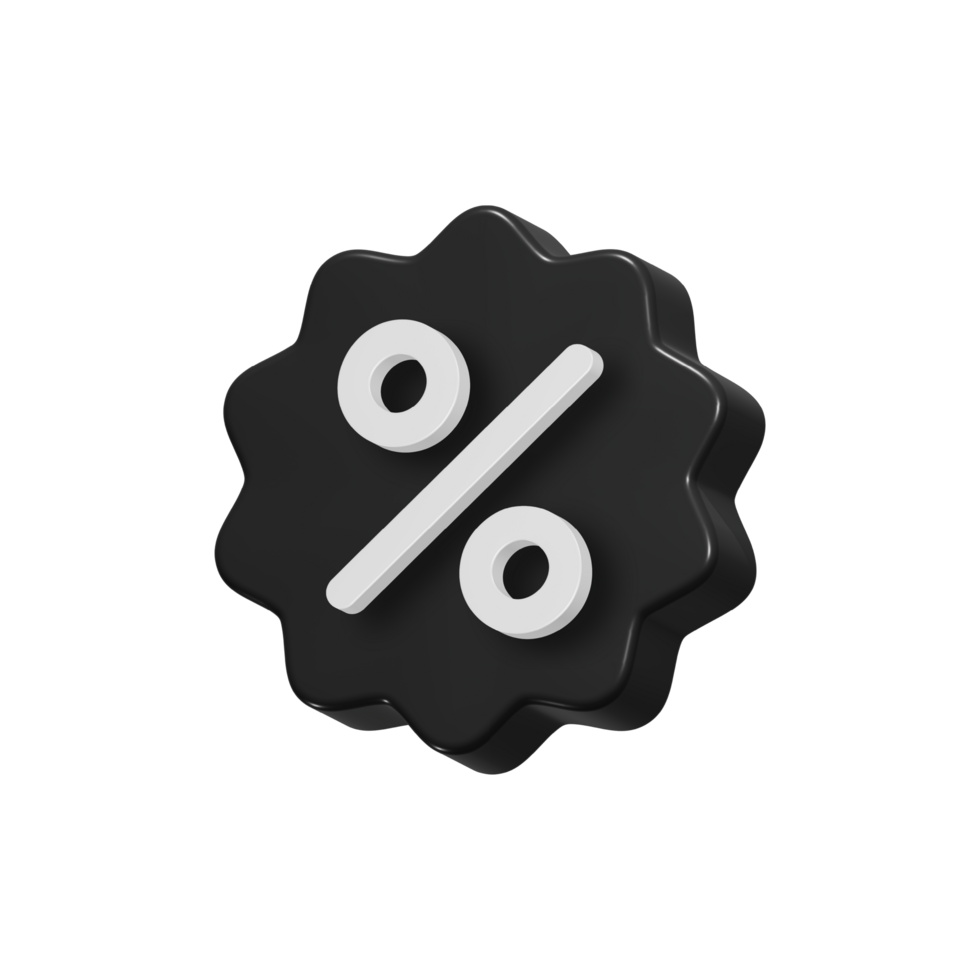 A black and white icon with a percentage sign png