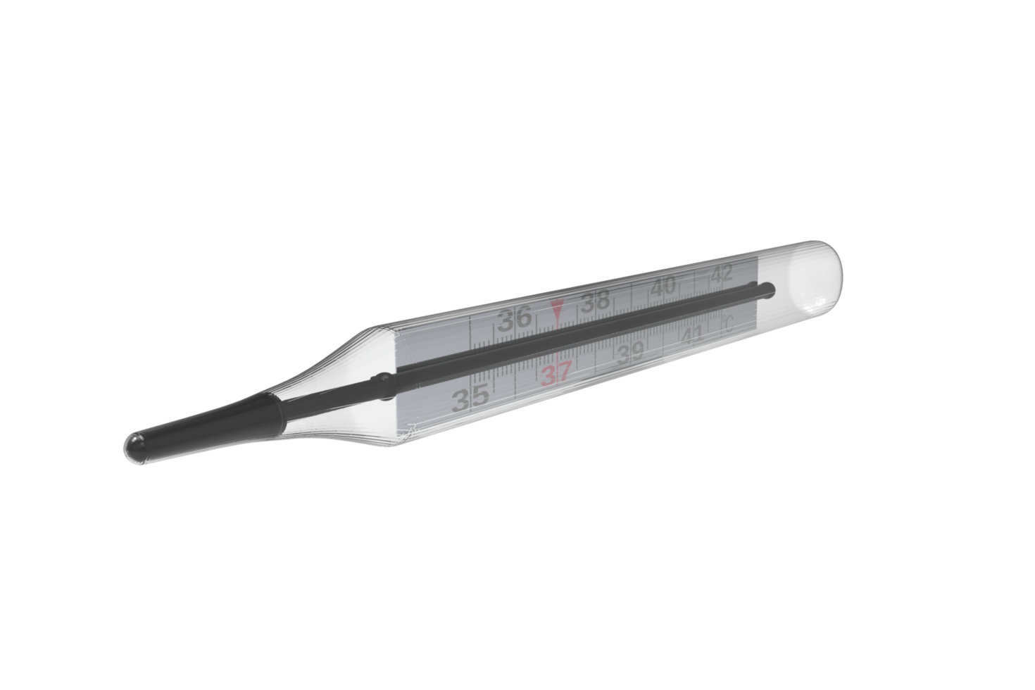 3d thermometer on transparent background png