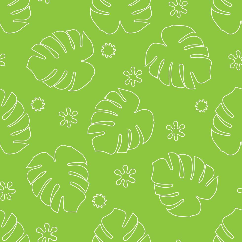 A green background with white lines and leaves vector