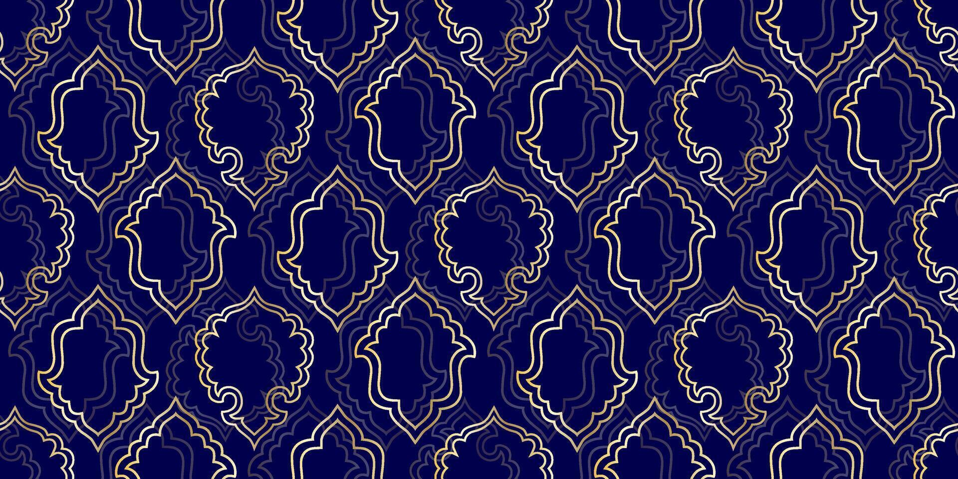 A blue and gold pattern with a geometric design vector