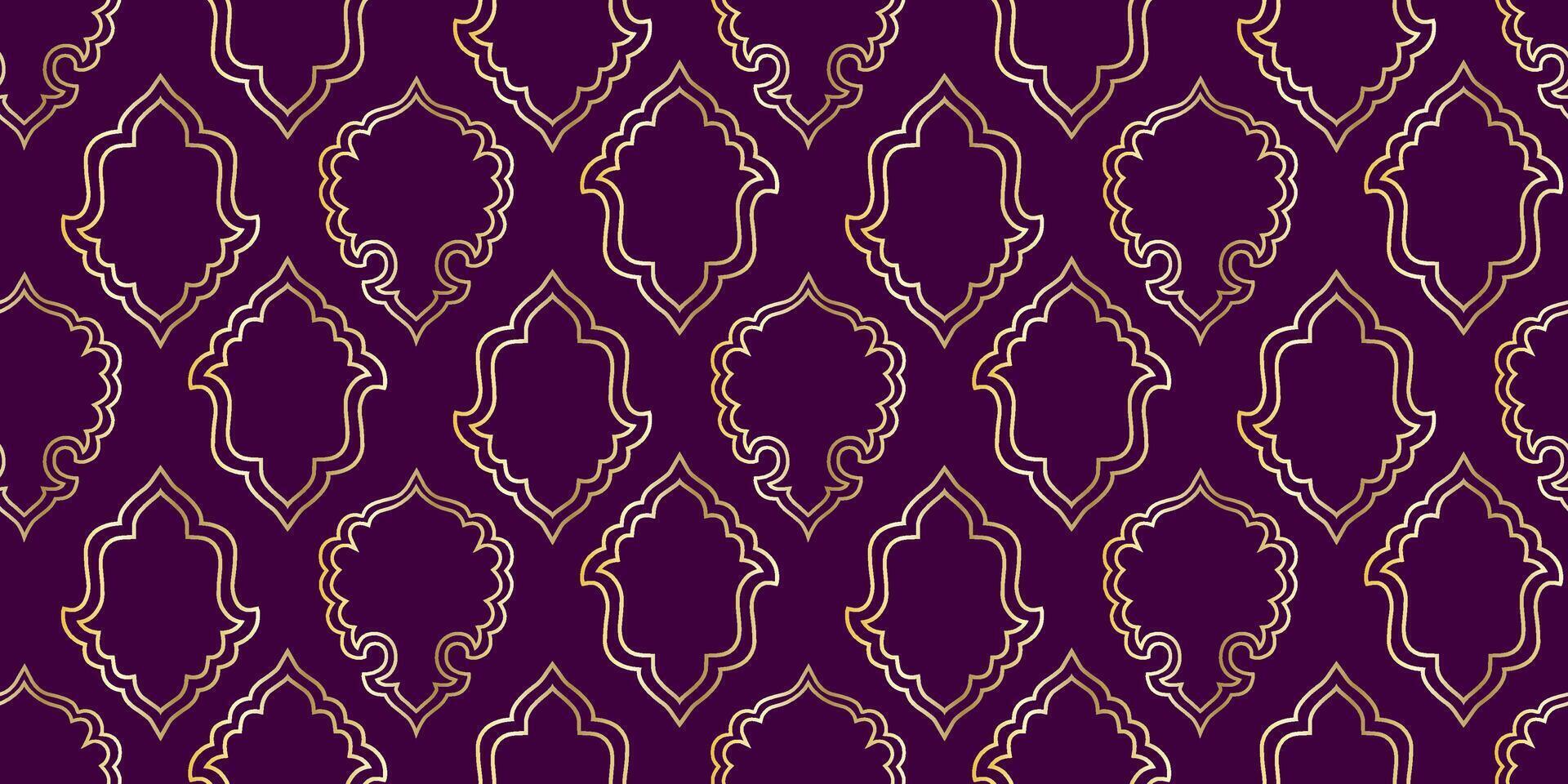 A purple and gold pattern with a geometric design vector